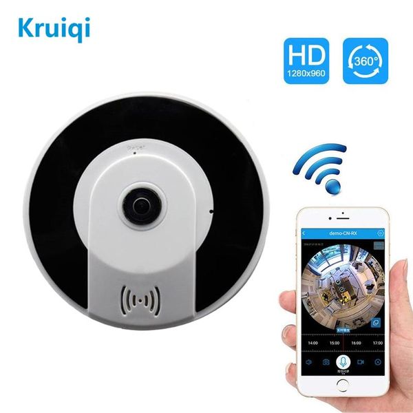 

cameras kruiqi 360 degree panoramic hd camera wireless ip security video with ir night vision for android app control