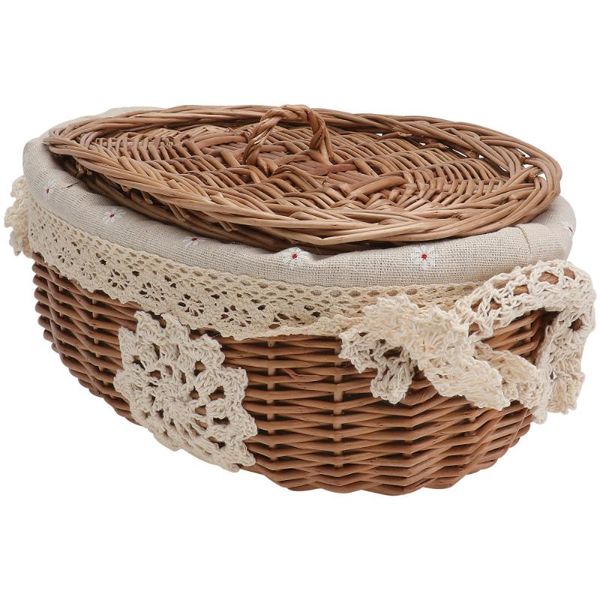 

storage baskets 1pc rattan sundries basket organizer (light brown)