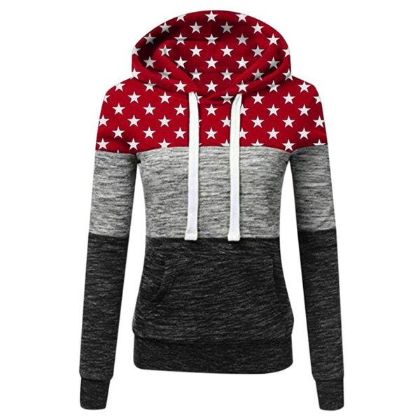 

women's hoodies & sweatshirts fashion women sweatshirt pullover long sleeve dress hooded patchwork drawstring slim hoodie, Black