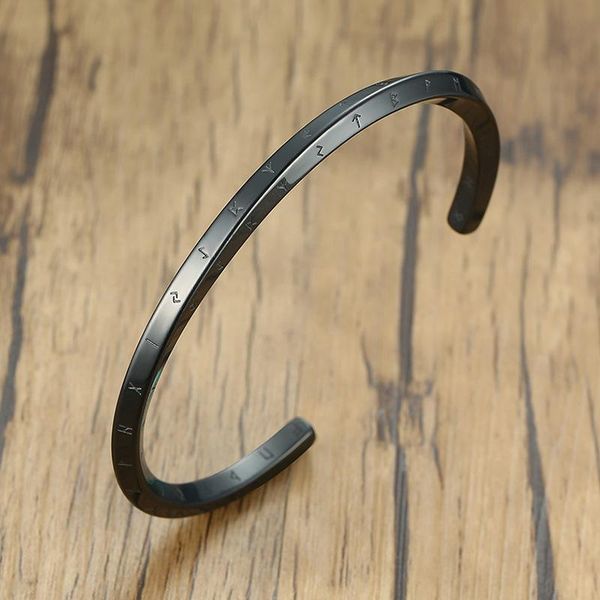 

bangle titanium steel corrosion english viking mobius bracelet for men women twisted cuff casual jewelry, Black