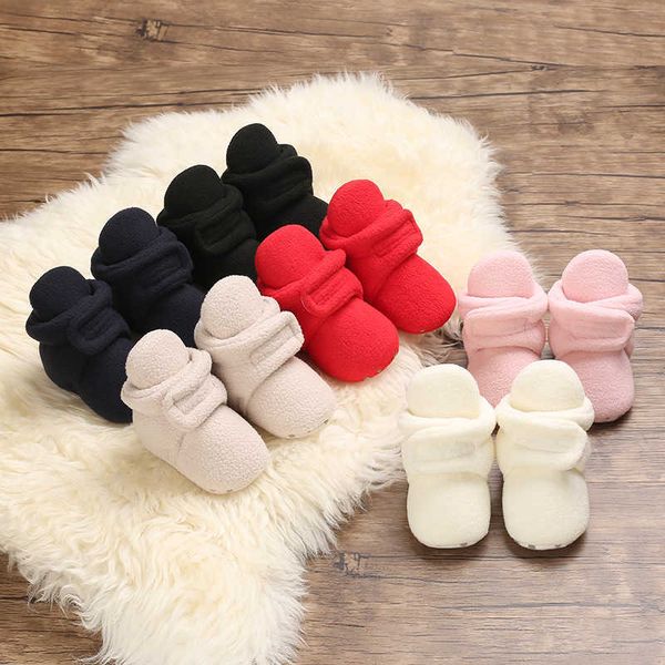 

baby newborn first walkers cozie faux fleece bootie winter warm infant toddler crib shoes classic floor boots g1023, Black;grey
