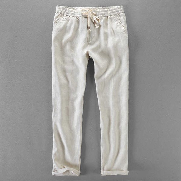 

men's pants 30-40 tamanho de linho dos homens da marca longo moda cala casual mens calas cintura elstica slida klzz, Black