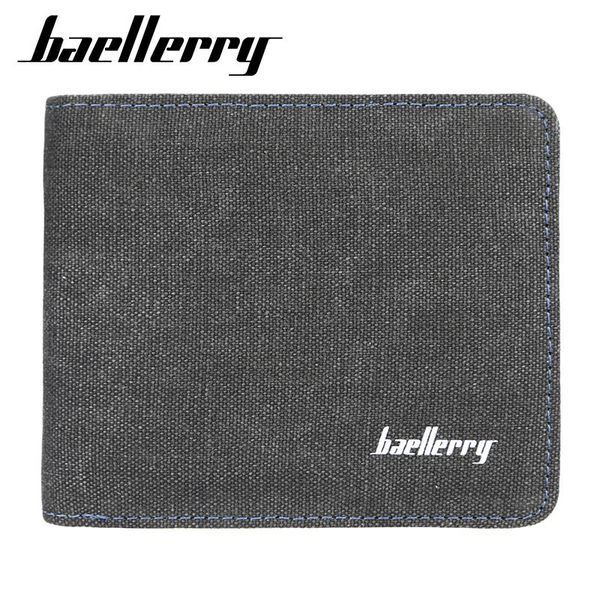 

baellerry men's short korean horizontal canvas ticket clip leisure card bag student zero wallet, Red;black