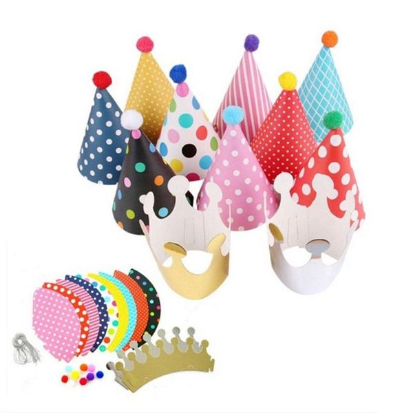 

party hats 11pcs/set cartoon fun cone birthday crown for children pets adults