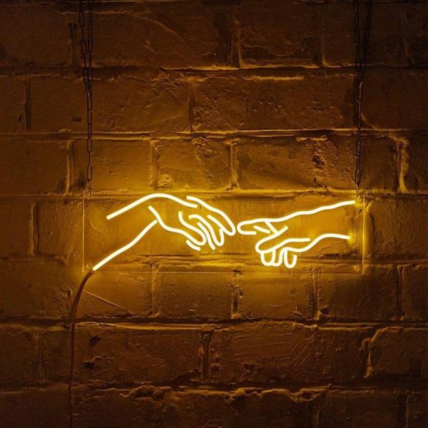 

hands of god neon sign, light led sign for wall, wall decor, lamp