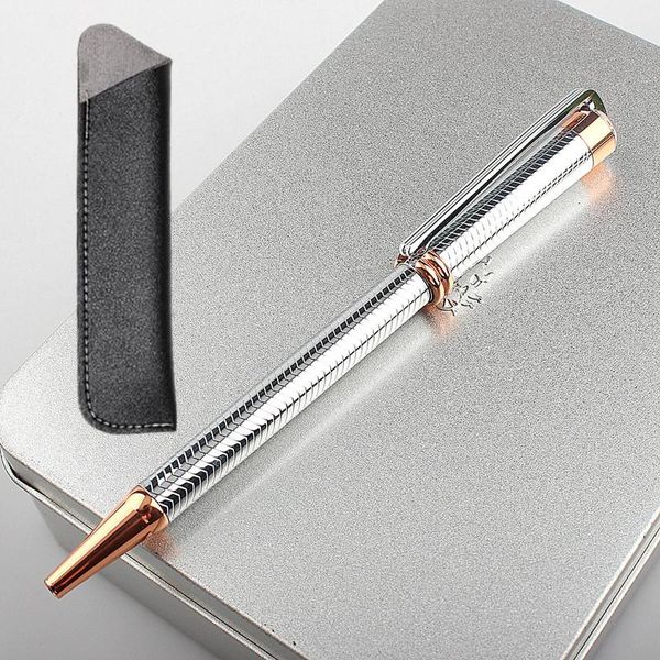 Ballpoint High Quality Silver Rose Gold Business Office Office Medium Nib ручка