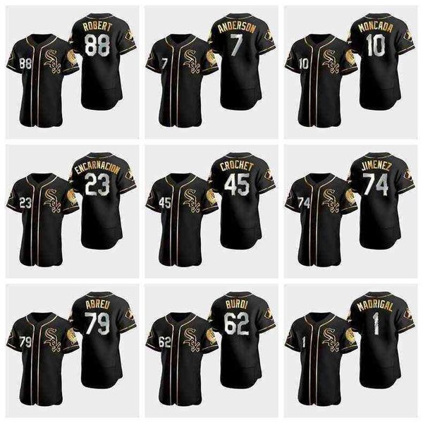 

Baseball Jersey #10 Yoan Moncada 7 Tim Anderson 74 Eloy Jimenez 79 Jose Abreu Custom Black Golden Edition Men Women Youth size S-XXXXL 1118, Nik