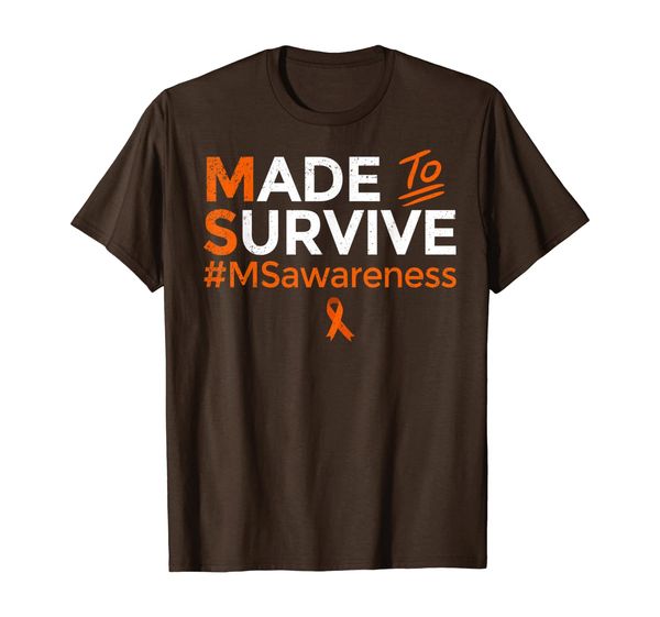 

made to survive multiple sclerosis ms awareness gift t-shirt, White;black
