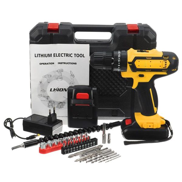 

professiona electric drills 3 in 1 brushless hammer drill screwdriver 25+3 torque cordless impact 2-speed 3/8-inch with 2pcs battery