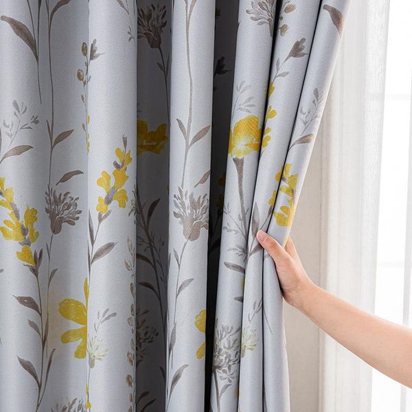 

curtain & drapes american printed curtains for living room bedroom country yellow flower cotton and linen balcony study jk160z