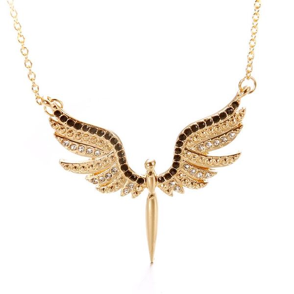 

pendant necklaces jewelry women's crystal guardian angel cross choker, Silver
