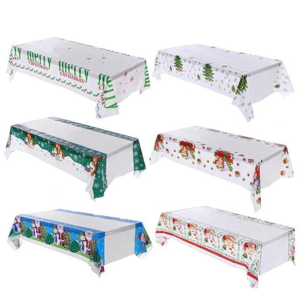 

disposable dinnerware 108x180cm christmas party tablecloth waterproof oil-proof santa red green home decoration navidad
