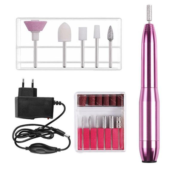 

nail art equipment electric file drill polisher pen manicure machine gel remover polishing tools, Silver