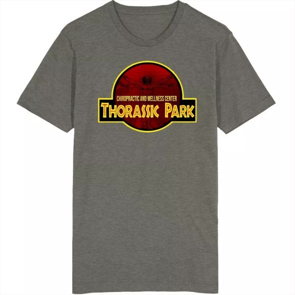 

thorassic park parody chiropractor funny t shirt, White;black