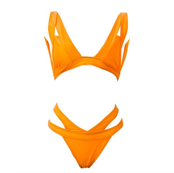 

one-piece suits women bikini set solid swimwear bathing up push suit swimsuit padded high waist beachwear