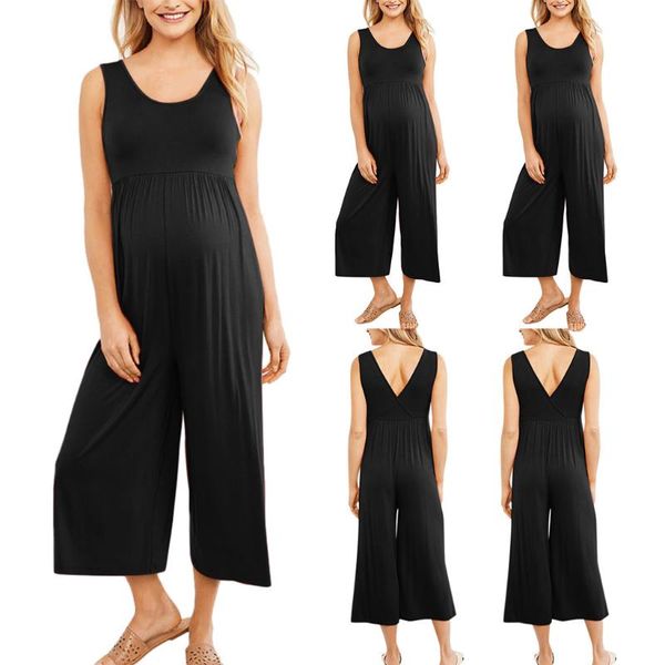 

womens clothing maternity pregnancy pants clothes for women spodnie ciazowe solid ladies summer jumpsuit pregnant bottoms, White