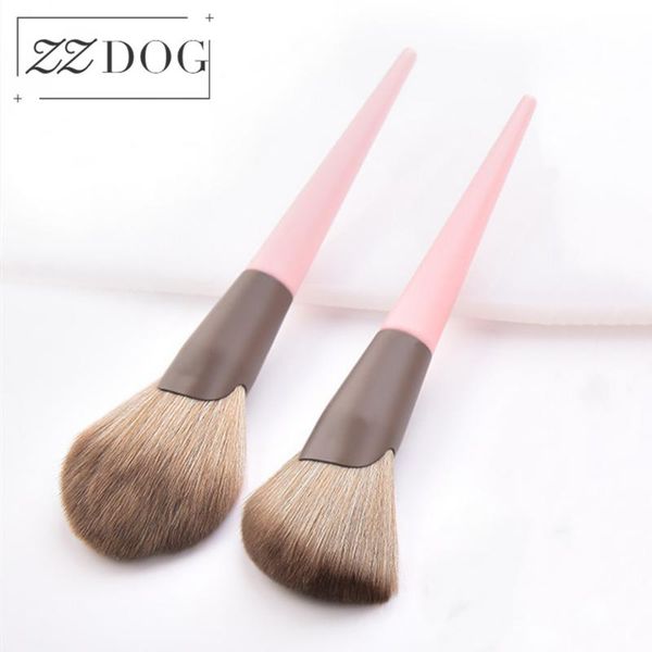 

makeup brushes zzdog 1pcs pro powder blusher contour bronzer beauty brush wooden handle fan-shape multifunction cosmetics tools