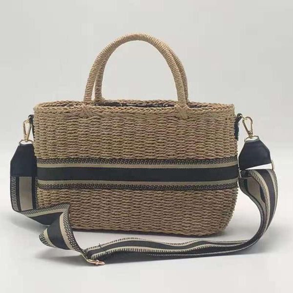 

evening bags 2021 fashion women straw basket bucket casual handbags ladies shoulder crossbody woven rattan beach bag summer