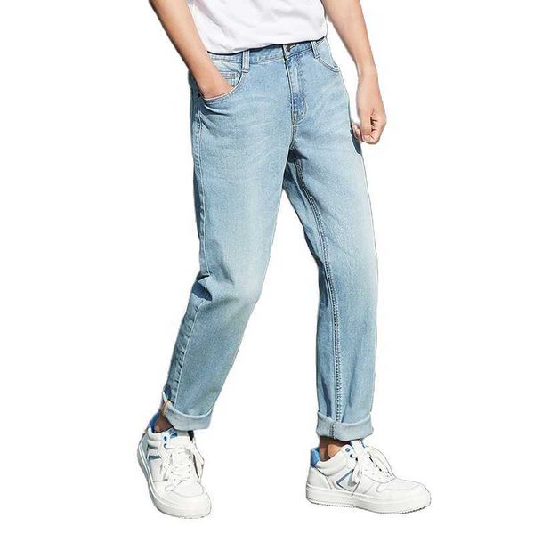 

semir jeans men 2021 spring autumn new korean cotton slim pencil pants men's retro youth soft cotton casual jeans for man x0621, Blue