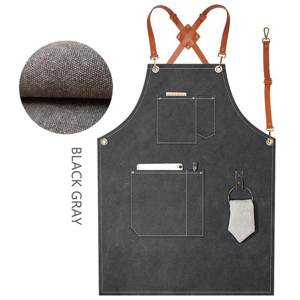 

aprons canvas denim apron, cafe, milk tea shop, catering, custom logo of work clothes