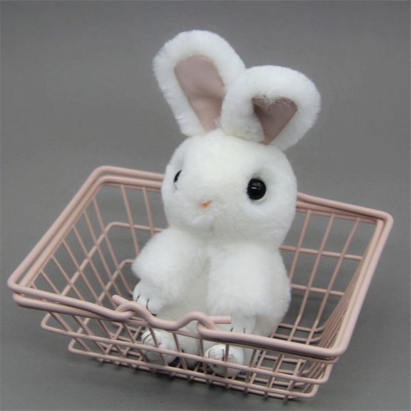 

fur fashion pom bunny toy rabbit keychain 15cm tote car charm pendant, Silver