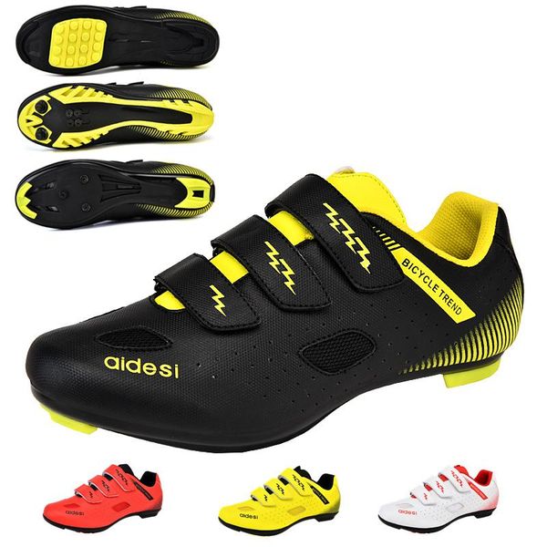 

cycling footwear men's and women's self-locking non-slip shoes special for mountain road bike competition zapatillas ciclismo carr, Black