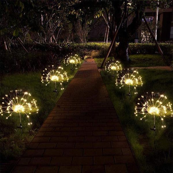 

lawn lamps creative solar fireworks light waterproof led landscape lights for garden courtyard decoration mjj88