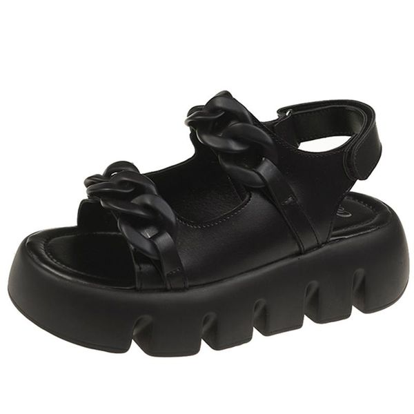 

dress shoes sandals summer women sports sandals2021women wedge platform sandal luxury woman slippers heeled pumps 35-44, Black