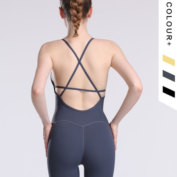 

color tracksuits solid women's open back sports running fitns pants yoga cloth women, Gray