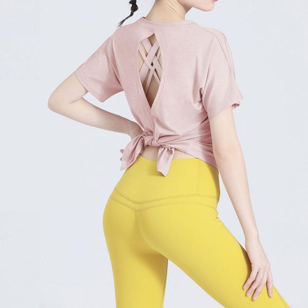 

yoga outfit sport shirt temperament bodybuilding sportswear t-shirt fashion clothes beauty back fitness women