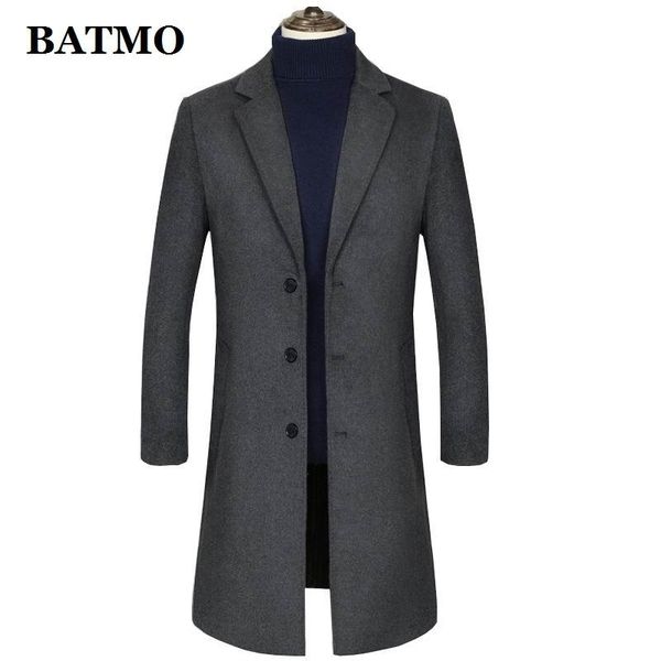 

men's wool & blends batmo 2021 arrival winter thicked casual long trench coat men,men's warm coat,plus-size m-4xl 1880, Black