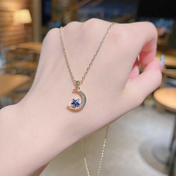 

pendant necklaces jewellery luxurious star moon steel female torque bridal necklace for women girls choker, Silver