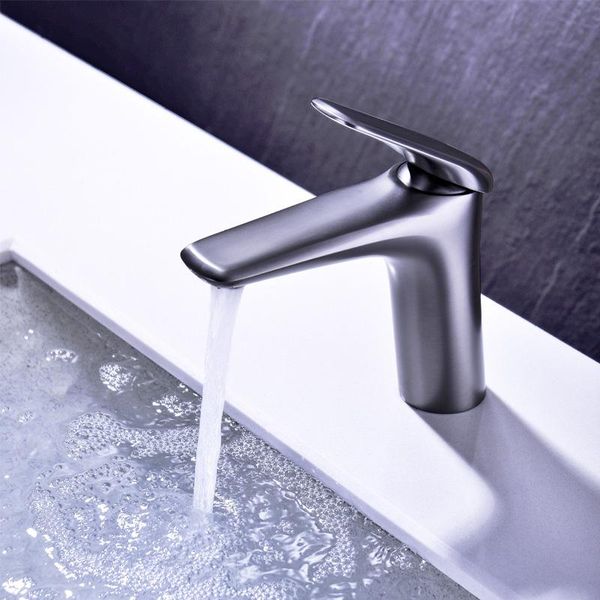 

basin faucet gun gray brass bath sink single hole bathroom mixer tap black wash and cold lavotory faucets