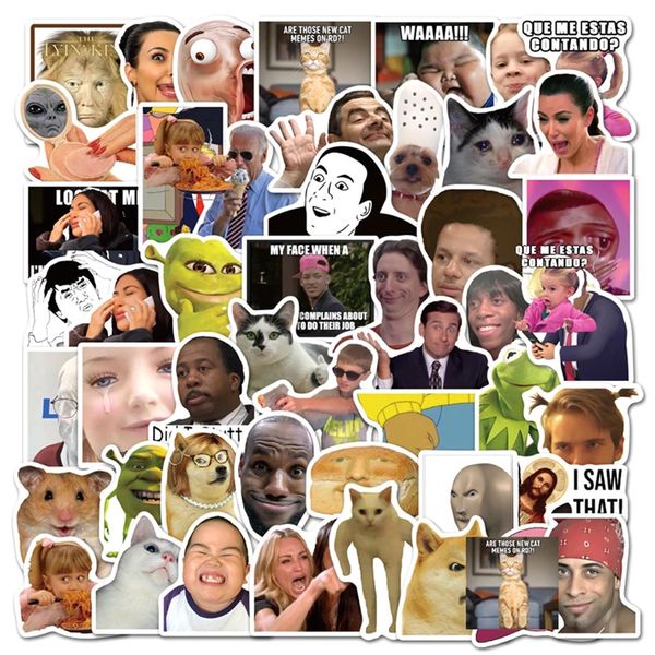 

10/30/50pcs/pack interesting graffiti funny meme stickers for refrigerator cars helmet gift box bicycle guitar decal notebook car