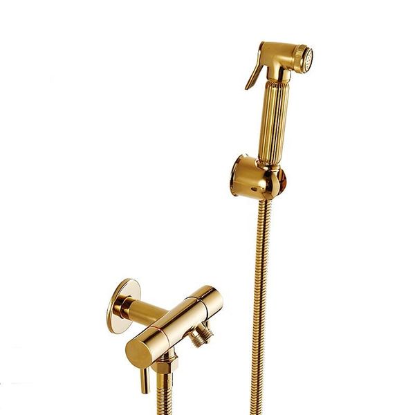 

fashion shower head bathroombrass wall mounted gold toilet bidet cold water tap bathroom faucet set sets
