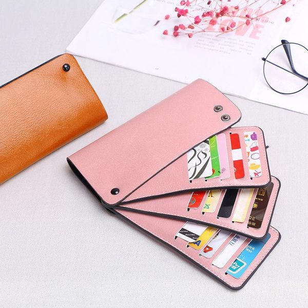 

wallets long card bag women's ultra-thin 2021 pu multi-card lady holder high-capacity driving license holster, Red;black