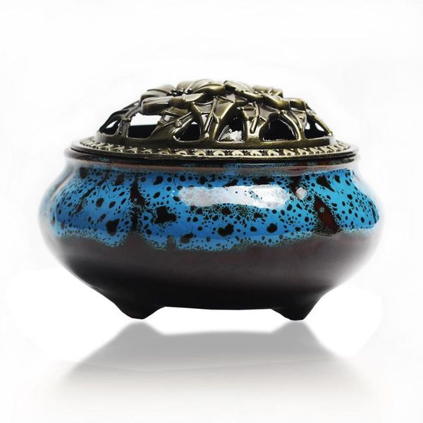 

fragrance lamps ceramic incense burner hand painted buddha handmade antique incensory sandalwood alloy home decor gifts 4hour/2hour