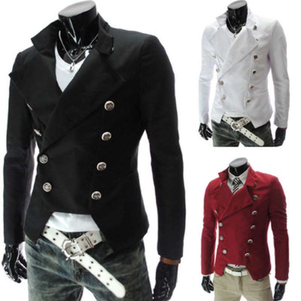 

& men's suits blazers wind double breasted coat large suit, White;black