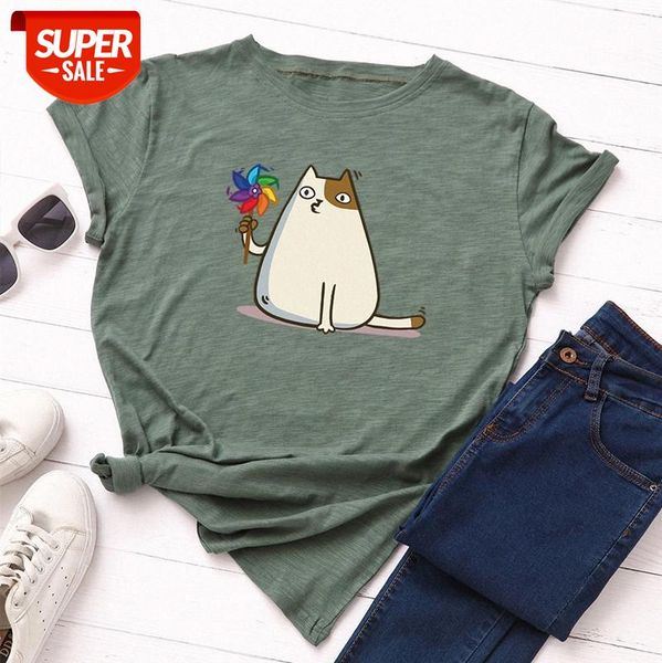 

women's loose round neck short-sleeved cotton t-shirt #xf6o, White