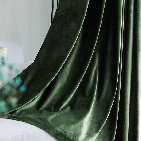 

ins wind dutch velvet fabric light luxury flannel curtain solid color blackout curtains for living dining room bedroom & drapes