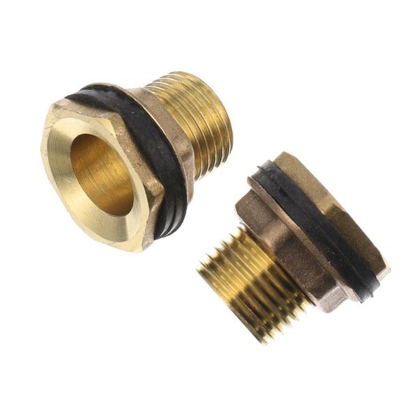 

2pcs brass water tank connector with rubber ring leak-proof for decorations