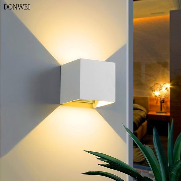 

adjustable 20w led wall lamp ip65 waterproof indoor & outdoor aluminum light surface mounted cube garden porch lamps