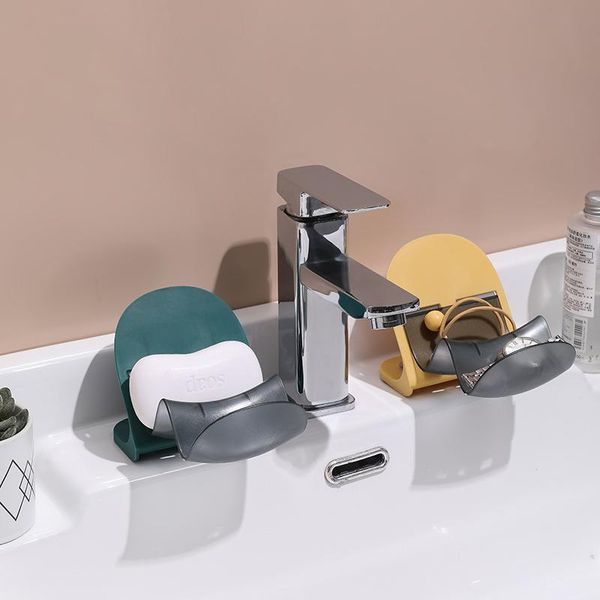 

hooks & rails creative suction cup soap box perforated drain holder multifunctional storage shelf with hook bathroom accessories