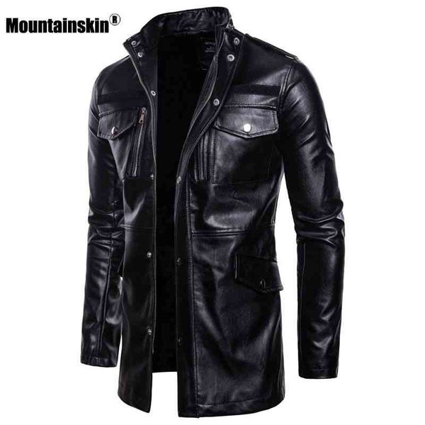 

shanpi - men's synthetic leather et, motorcycle long coat, fashion brand clothing, spring, sa879, novelty, Black