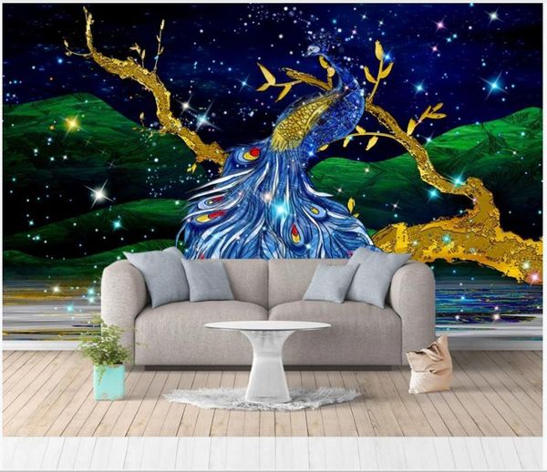 

wallpapers custom po wallpaper 3d mural for walls european landscape scenery peacock tv background wall decoration painting