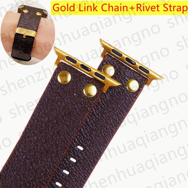 

luxury watch bands smart straps for apple watch band 7 6 4 3 series iwatch 41mm 45mm 44mm 38mm strap fashion designer leather bracelet gold