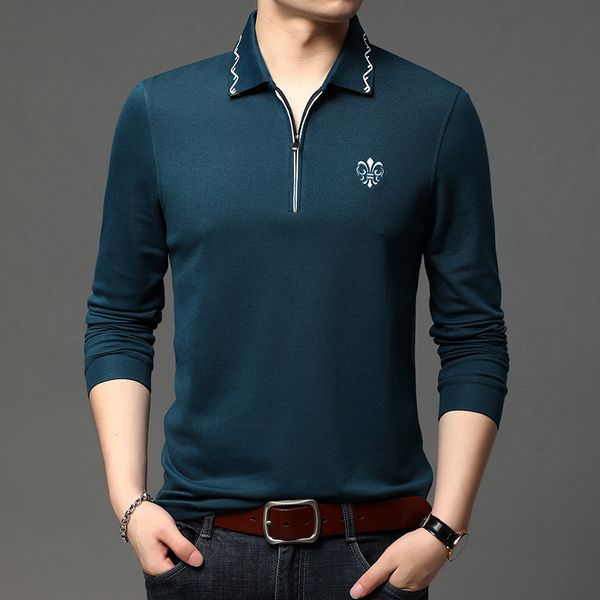

2021 spring autumn men's long sleeve loose solid color cotton cloth middle-aged and elderly dad's t-shirt, Black