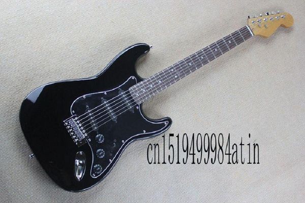 

6 string black sss electric guitar custom body guitar @32