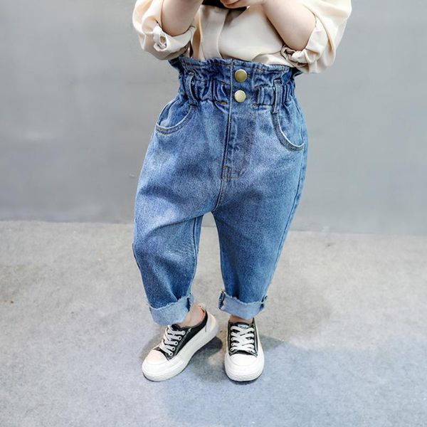 

jeans toddler girls solid color casual style kids spring autumn kid clothes, Blue