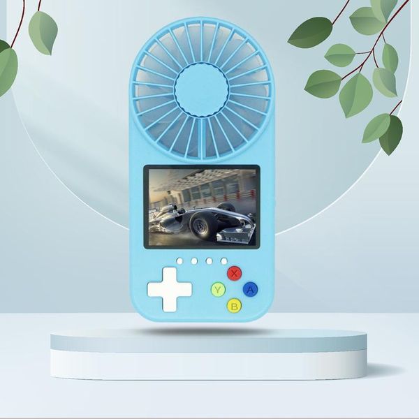 

portable game players handheld scented luminous fans electric retro mini screen console summer cooling fan w/ lanyard kids gaming player